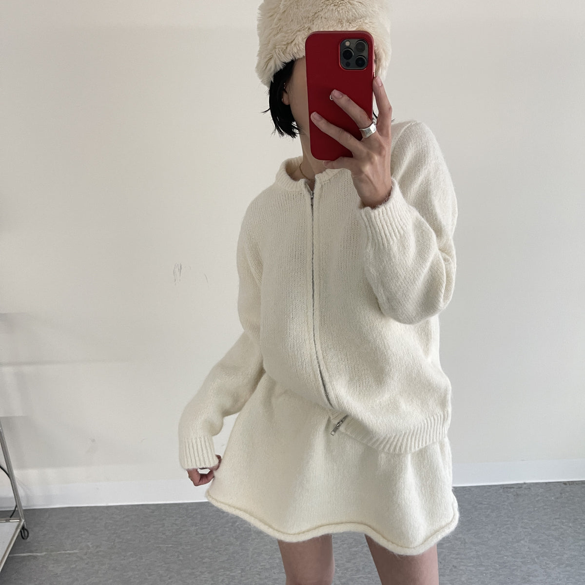 uni&amp;#x27;s room■3color ジップアップニットセットアップ ST-AW25-11