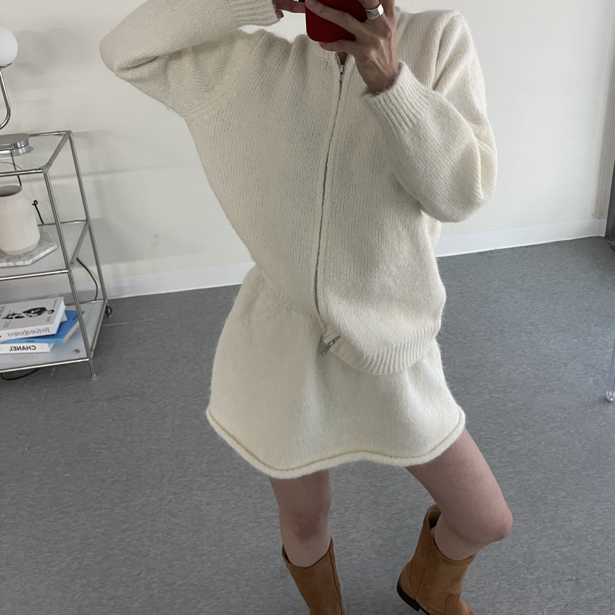 uni&amp;#x27;s room■3color ジップアップニットセットアップ ST-AW25-11