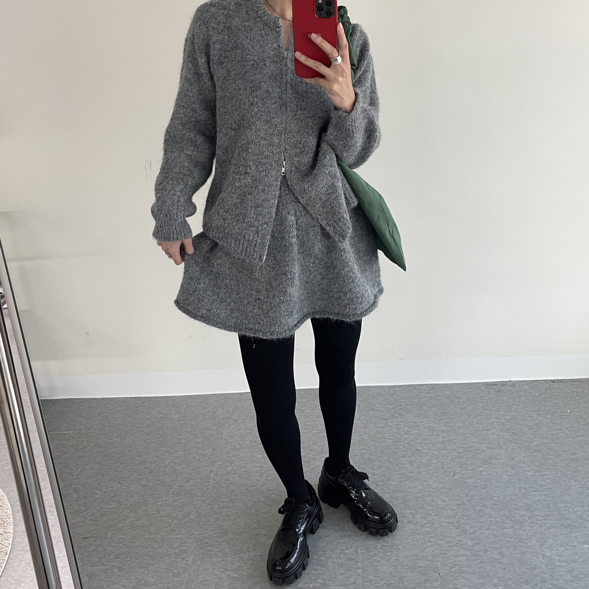 uni&amp;#x27;s room■3color ジップアップニットセットアップ ST-AW25-11