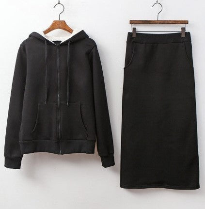 フード パーカー＆ ロングスカート スウェット セットアップ◆