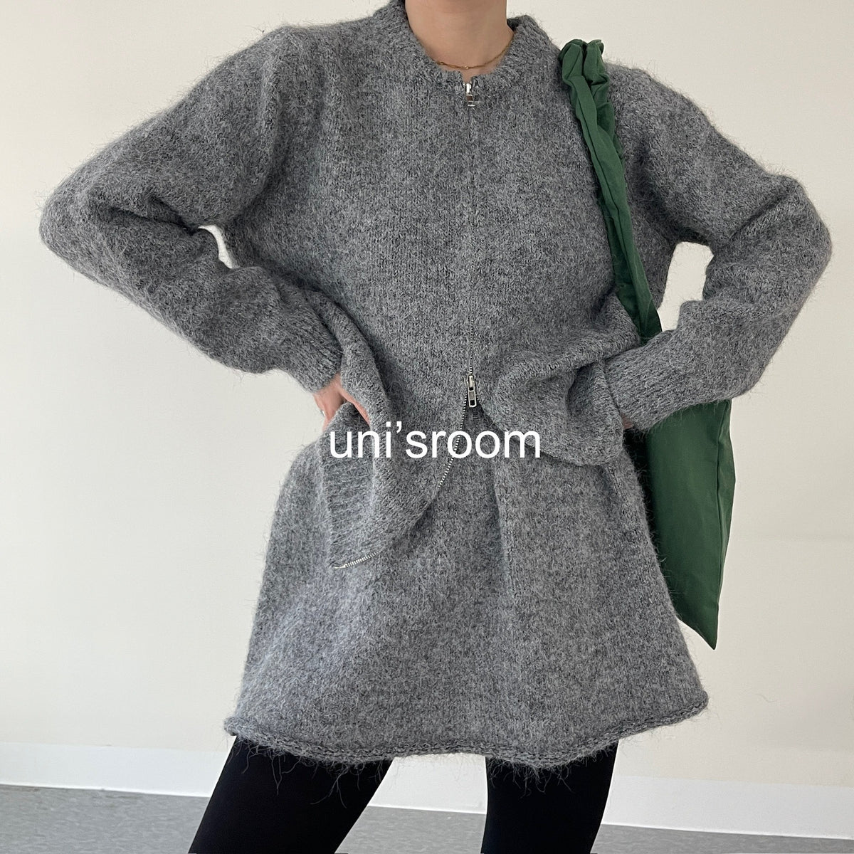 uni&amp;#x27;s room■3color ジップアップニットセットアップ ST-AW25-11